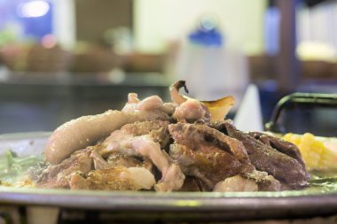 Seçici odak ızgara domuz eti Tay tarzı, p ile Tay Barbekü Izgara