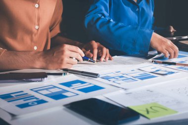 Çizimler ve dijital araçlarla UXUI tasarım beyin fırtınası oturumu