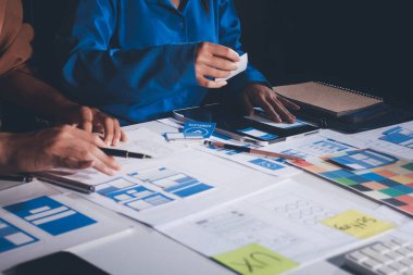 Çizimler ve dijital araçlarla UXUI tasarım beyin fırtınası oturumu