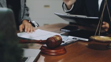 businessman and lawyer are working in office. law concept