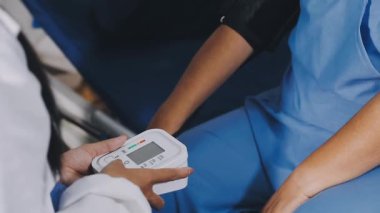 close up of doctor hand giving patient to patient