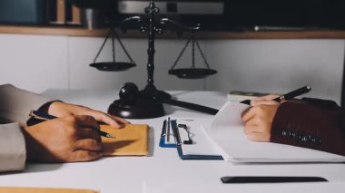 justice and law concept. male lawyer working in office. Legal law, advice and justice concept.