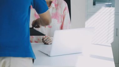 Accountant black woman working on laptop and do document, tax, exchange, accounting and Financial advisor concept.