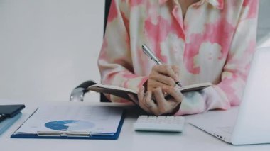 Accountant black woman working on laptop and do document, tax, exchange, accounting and Financial advisor concept.