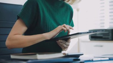 Accountant black woman working on laptop and do document, tax, exchange, accounting and Financial advisor concept.