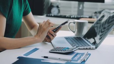 Accountant black woman working on laptop and do document, tax, exchange, accounting and Financial advisor concept.