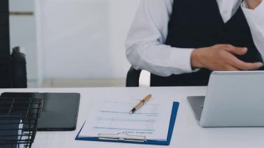Accountant black woman working on laptop and do document, tax, exchange, accounting and Financial advisor concept.