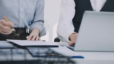 Accountant black woman working on laptop and do document, tax, exchange, accounting and Financial advisor concept.