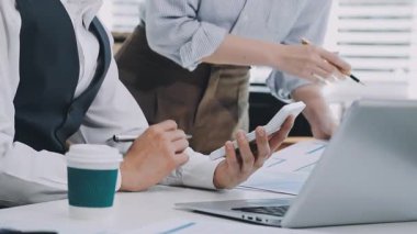 Accountant black woman working on laptop and do document, tax, exchange, accounting and Financial advisor concept.