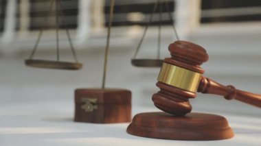 Yargıç Gavin ve Adalet Avukatları 'nın arka plandaki hukuk firmasında takım toplantısı var. Ofiste müvekkili olan noter.