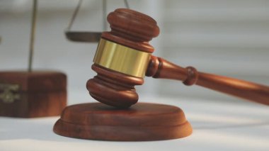 Yargıç Gavin ve Adalet Avukatları 'nın arka plandaki hukuk firmasında takım toplantısı var. Ofiste müvekkili olan noter.