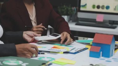 group of young business people working together at modern office
