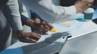 close up. business team working on a project.