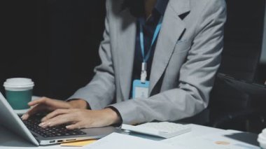 business team meeting with laptop computer in modern office.