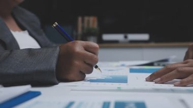 businessmen are working with documents and business team at modern office.