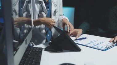 close up. doctor showing a prescription