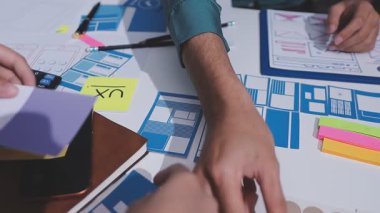 UI UX web tasarımcılarından oluşan bir ekip mobil yanıt veren web siteleri geliştirmek için birlikte çalışıyor. Mobil Mobil Model