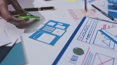 UI UX web tasarımcılarından oluşan bir ekip mobil yanıt veren web siteleri geliştirmek için birlikte çalışıyor. Mobil Mobil Model