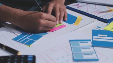 UI UX web tasarımcılarından oluşan bir ekip mobil yanıt veren web siteleri geliştirmek için birlikte çalışıyor. Mobil Mobil Model