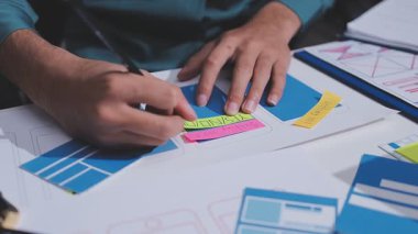 UI UX web tasarımcılarından oluşan bir ekip mobil yanıt veren web siteleri geliştirmek için birlikte çalışıyor. Mobil Mobil Model