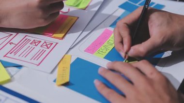 UI UX web tasarımcılarından oluşan bir ekip mobil yanıt veren web siteleri geliştirmek için birlikte çalışıyor. Mobil Mobil Model