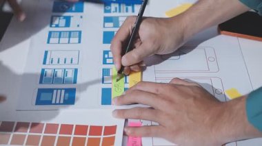 UI UX web tasarımcılarından oluşan bir ekip mobil yanıt veren web siteleri geliştirmek için birlikte çalışıyor. Mobil Mobil Model