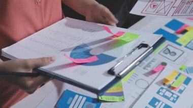 UI UX web tasarımcılarından oluşan bir ekip mobil yanıt veren web siteleri geliştirmek için birlikte çalışıyor. Mobil Mobil Model