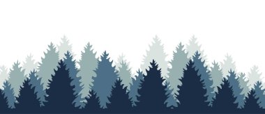 Klasik orman tasarım şablonu. Vektör çizimi. ağaç