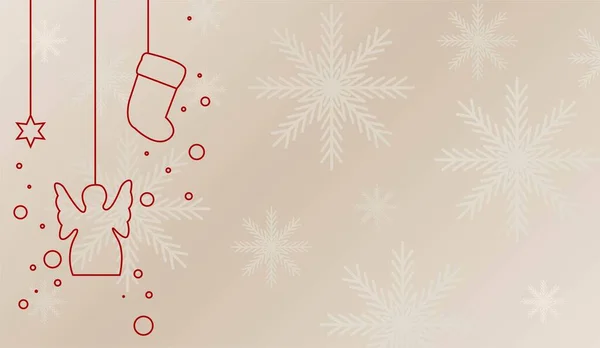 Joyeux Noël et bonne année timbre, autocollant serti de flocons de neige, pendaison boule de Noël, chapeau de Père Noël, bonbons. Vecteur. Design typographique vintage pour Noël, emblème du nouvel an dans un style rétro. — Image vectorielle