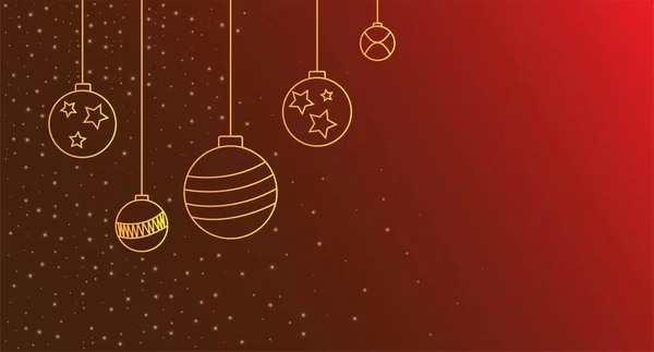 Festlig jul Lyx Design med gyllene juldekorationer och sömlösa mönster på röd bakgrund. Vektor Illustration. — Stock vektor