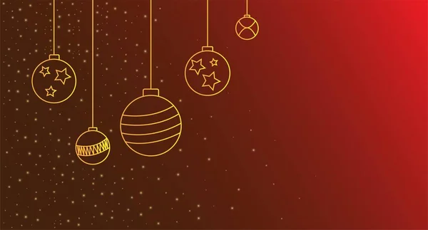 Altın Noel Süslemeleri ve Kırmızı Arkaplanda Kusursuz Desenli Şenlikli Noel Lüks Tasarımı. Vektör İllüstrasyonu.