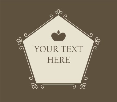 Ivy, bitkisel altıgen desen, çerçeve, vintage, illüstrasyon, vektör