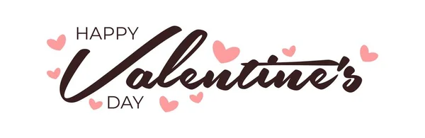 Happy Valentines Day typografie poster met handgeschreven kalligrafie tekst, geïsoleerd op witte achtergrond. Vector Illustratie — Stockvector