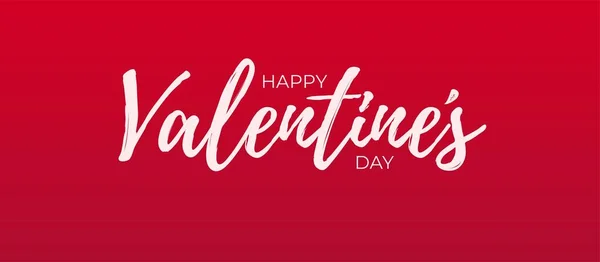 Boldog Valentin napi szöveget, kézírásos tipográfia poszter piros gradiens háttér. Vektor illusztráció. Romantikus idézőlevél, kártya, meghívó, banner sablon. — Stock Vector
