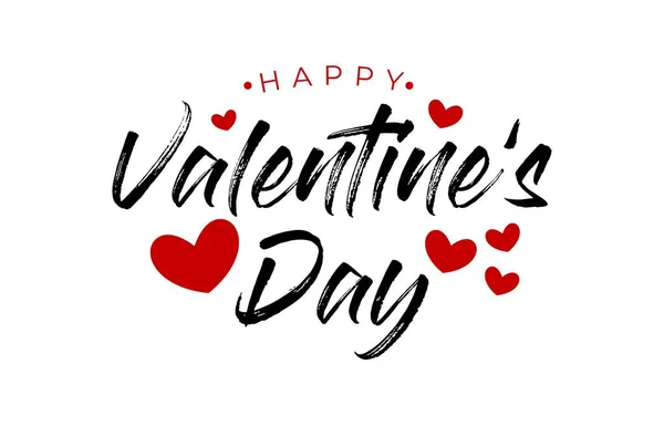 Happy Valentines Day Typographic Lettering isolated on white Background with Pink Heart and Arrow Vector Illustration of a Valentines Day Card. — стоковий вектор