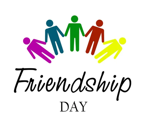 Happy Friendship Day Vektor typografisches Design. Inspirierendes Zitat über Freundschaft. Einsetzbar als Grußkarten, Poster, Bekleidung, T-Shirt für Freunde. — Stockvektor