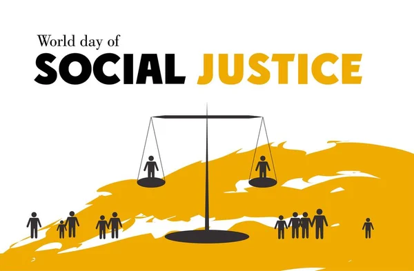 Vektoriell illustration till Världsdagen för social rättvisa. Royaltyfria illustrationer