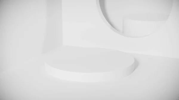 Ürün sunumu için boş gri beton podyum. Minimalist 3D, geometrik şekilli ve desenli arkaplan. Kozmetik, moda ya da reklam için endüstriyel model.