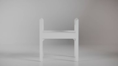 3D minimalist ahşap tabure, temiz çizgiler ve dengeli tasarım. Mobilya katalogları, ürün görselleştirme, iç tasarım konseptleri ve modern dekor sunumları için mükemmel..