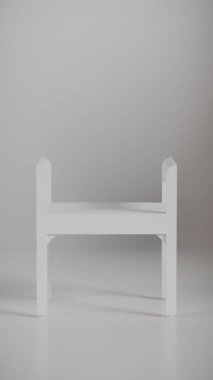 3D minimalist ahşap tabure, temiz çizgiler ve dengeli tasarım. Mobilya katalogları, ürün görselleştirme, iç tasarım konseptleri ve modern dekor sunumları için mükemmel..