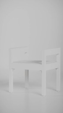 3D minimalist ahşap tabure, temiz çizgiler ve dengeli tasarım. Mobilya katalogları, ürün görselleştirme, iç tasarım konseptleri ve modern dekor sunumları için mükemmel..