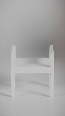 3D minimalist ahşap tabure, temiz çizgiler ve dengeli tasarım. Mobilya katalogları, ürün görselleştirme, iç tasarım konseptleri ve modern dekor sunumları için mükemmel..