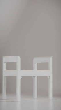 3D minimalist ahşap tabure, temiz çizgiler ve dengeli tasarım. Mobilya katalogları, ürün görselleştirme, iç tasarım konseptleri ve modern dekor sunumları için mükemmel..