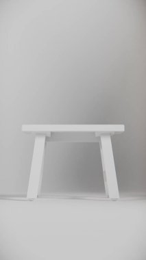 Sağlam tahta tabure, açılı bacaklar, destek kirişleri ve pürüzsüz bitiş. Mobilya katalogları, ürün görselleştirme, iç tasarım projeleri ve minimalist dekor sunumları için ideal.