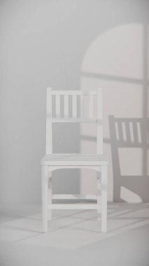 Dikey sırtüstü uzanan ve sağlam gövdeli normal bir yemek sandalyesi. Mobilya katalogları, ürün görselleştirme, iç tasarım projeleri ve modern dekor sunumları için mükemmel..