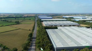 İthalat ihracat için büyük sanayi depoları ve dağıtım iş parkı, ulaşım ve lojistik, Magna Park, Lutterworth İngiltere