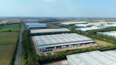 İthalat ihracat için büyük sanayi depoları ve dağıtım iş parkı, ulaşım ve lojistik, Magna Park, Lutterworth İngiltere
