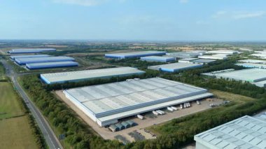 İthalat ihracat için büyük sanayi depoları ve dağıtım iş parkı, ulaşım ve lojistik, Magna Park, Lutterworth İngiltere