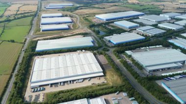 İthalat ihracat için büyük sanayi depoları ve dağıtım iş parkı, ulaşım ve lojistik, Magna Park, Lutterworth İngiltere