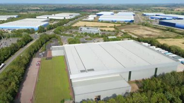 İthalat ihracat için büyük sanayi depoları ve dağıtım iş parkı, ulaşım ve lojistik, Magna Park, Lutterworth İngiltere